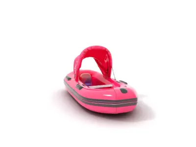 Pink Inflatable Boat model pack Low-poly 3D model