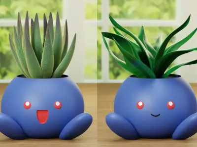 ODDISH PLANTER DECORATION 2 MODELS Pokemon 3D print model