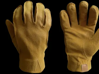 Worker Gloves 001 Low-poly 3D model