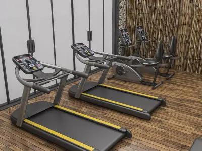 3D gym full Low-poly 3D model