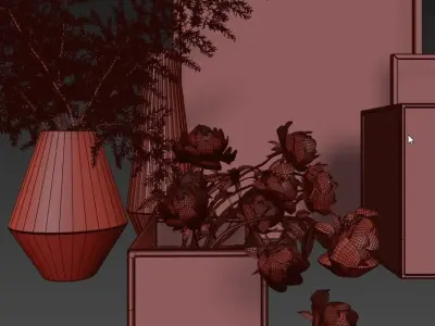 Modern decor set 3D model