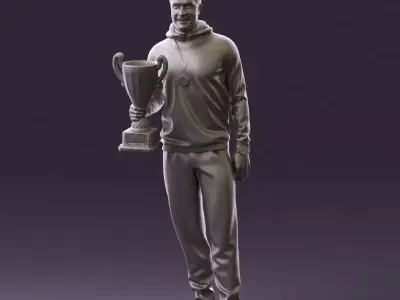 sportsman with cup 1073 3D Print Ready 3D print model