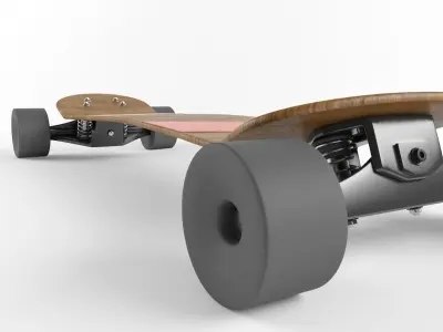 Longboard Custom Skateboard High Poly 3D Model 3D model