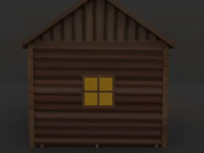 Wooden Cabin  Free low-poly 3D model