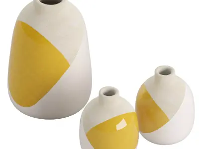 Dipped Glaze Ceramic Bud Vase 3D model