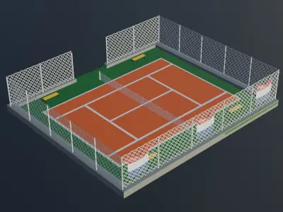 Tennis Court - Holland Low-poly 3D model