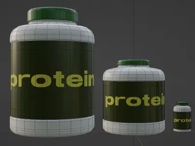 Supplement Bottle Low Poly Low-poly 3D model