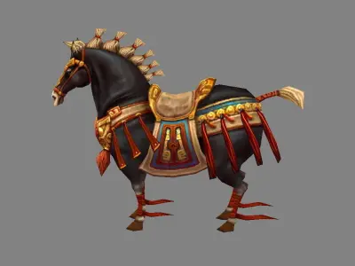 Cartoon Mount - Ancient War Horse Low-poly 3D model