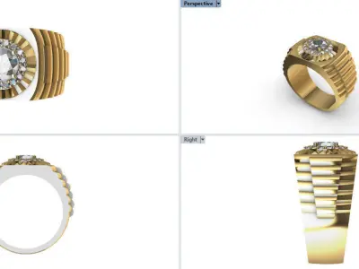 Luxury mens ring 3D print model