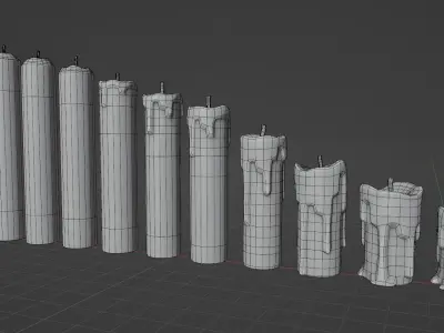 Candles Pack Props Low-poly 3D model