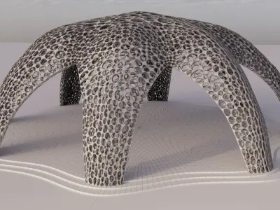 Parametric Celestial Pavilion Dome Low-poly 3D model