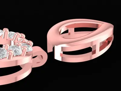 Elegant Heart Link Diamond Bracelet for Women 2394 3D print model