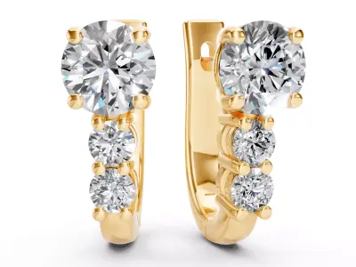 Diamond Earrings Free 3D print model