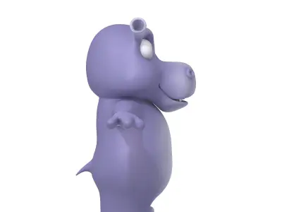 Hippopotamus hippo character 3D model
