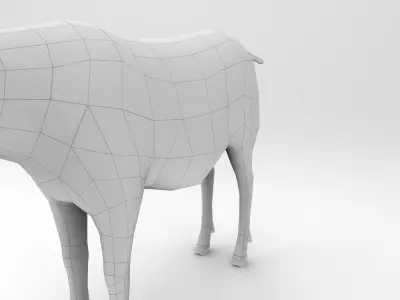 Goat Rigged model Low-poly 3D model