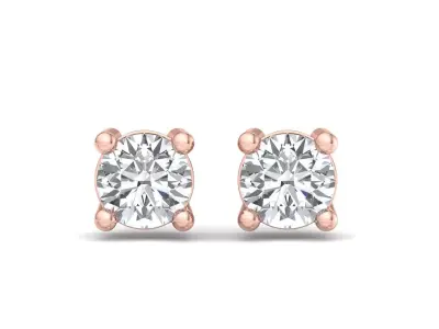 Perfect 4-Prong Diamond Stud Earrings 3D print model