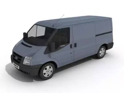 Grey Mini Bus 3D model