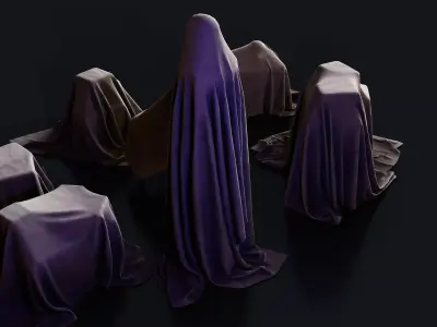 Cloth paper sculptures Low-poly 3D model