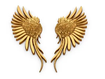 Wings Printable carved decor 03  3D print model