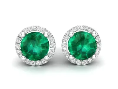 AV 601 Diamond Halo Earrings 3D print model