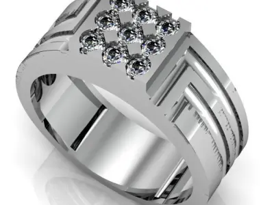 men ring 3D print model 8