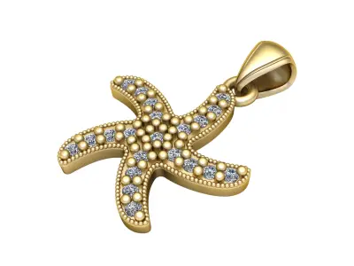 STAR SHAPE PENDANT 3D PRINTABLE MODEL  3D print model