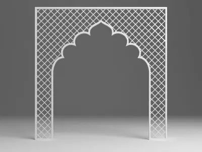 Indian Arch with Jali 3D model