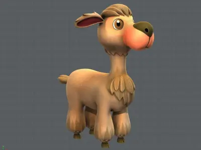 Alpaca V01 Low-poly 3D model