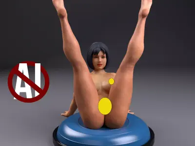 A chubby girl at the gym 3D print model