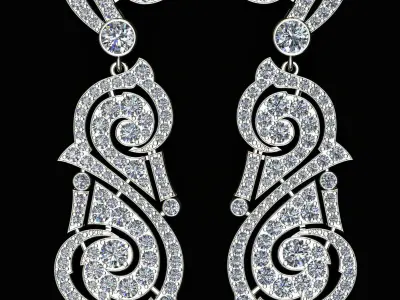 Vintage earrings 3D print model