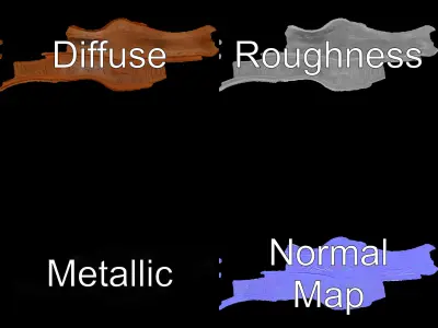 Organic Wooden Sculpture Model Pack Low-poly 3D model