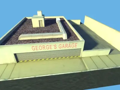 GARAGE building Low-poly 3D model