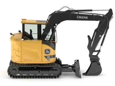 John Deere 75 P-Tier Mid-Size Excavator 3D model