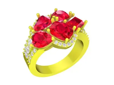 A7101 Luxury Korean Style Fashion Diamond Women Ring 3D print model