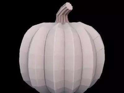 Low Poly Monochrome Jack-oLantern Halloween pumpkin 3D print model