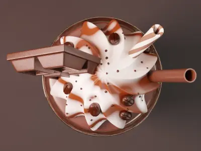 Coffee milkshake 3D model for Advertising 3D model