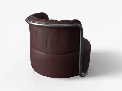 MONTI Arm Chair brown leather Low-poly 3D model