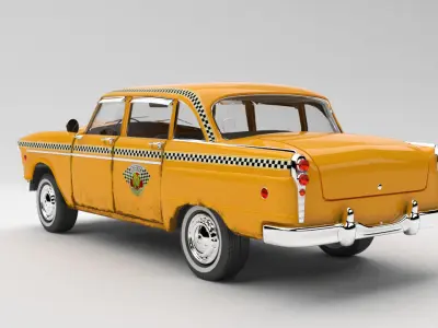 Taxi Car Old  Checker Cab Taxi Chicago 3D model