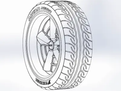 Wheel Foose Saturn 18inch for scale model 3D print model