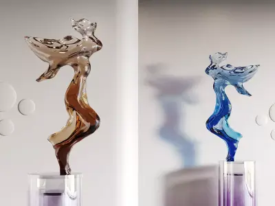 Modern crystal sculpture decoration 3D model 3D model