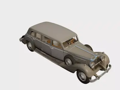 1930s Early Vintage Luxury Limousine 3D model 3D model