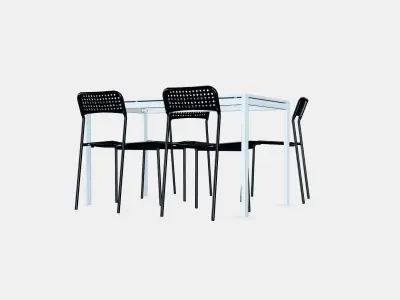 MELLTORP - ADDE Table and 4 chairs 1 Low-poly 3D model