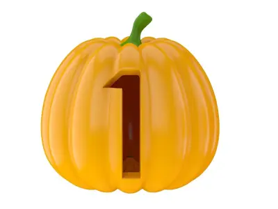  Halloween Pumpkin Numbers 3D model