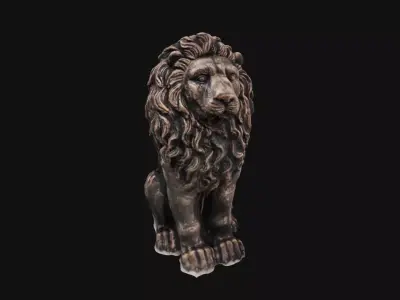 Lion Statue Photo Scan - High Quality 3D model