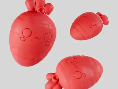 PIXU3D - Cute Carrot 3D Model for Printing and Rendering 3D print model