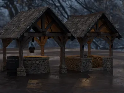 Medieval Well  Low-poly 3D model