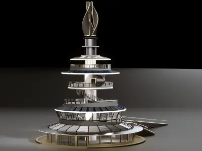 solar tower 3D model