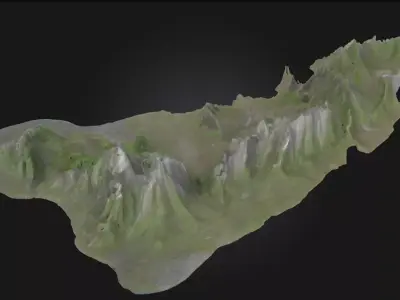 Mountain Terrain Model Realistic Landscape Free 3D model