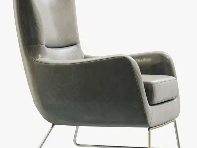 RH Modern Liam Leather Chair 3D model