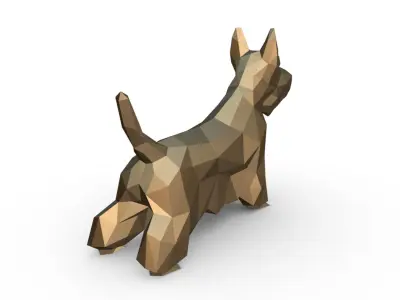 Scottish Terrier figure low poly 3D print model